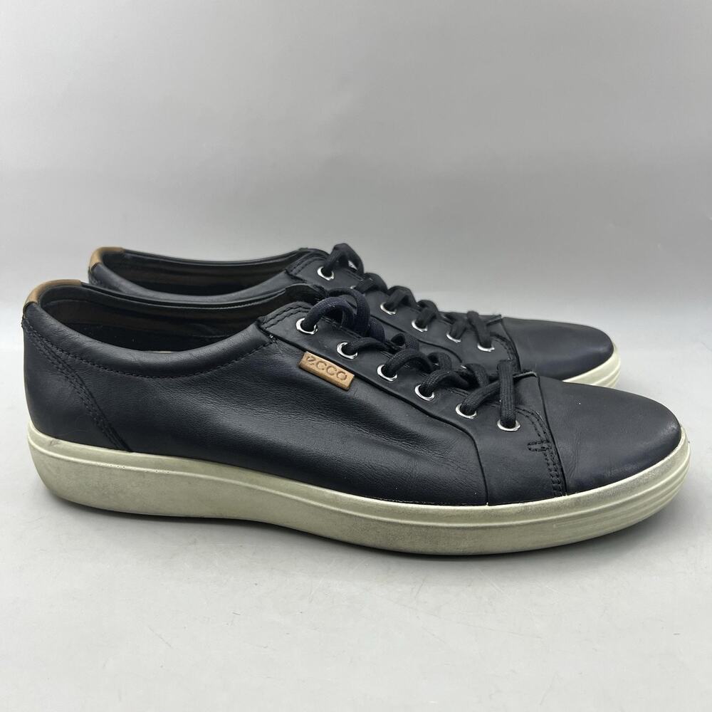 ECCO Soft 7 Casual Shoes Men Size 11.5 US, 45 EU Black Leather Comfort Sneakers